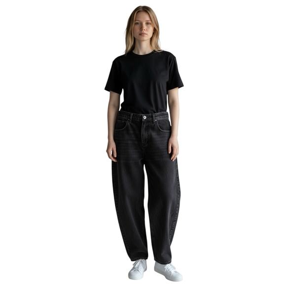 Forever 21 Horseshoe Fit Black Barrel Jeans Women’s Size 30 - Picture 1 of 8